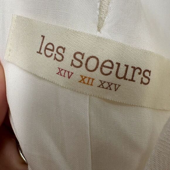 Les Soeurs Dress White Mini Size S Fringe Hem Halter Neck Beach Bohemian Classic - Picture 7 of 8